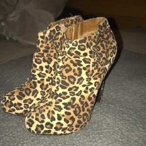 Leopard Booties Suede